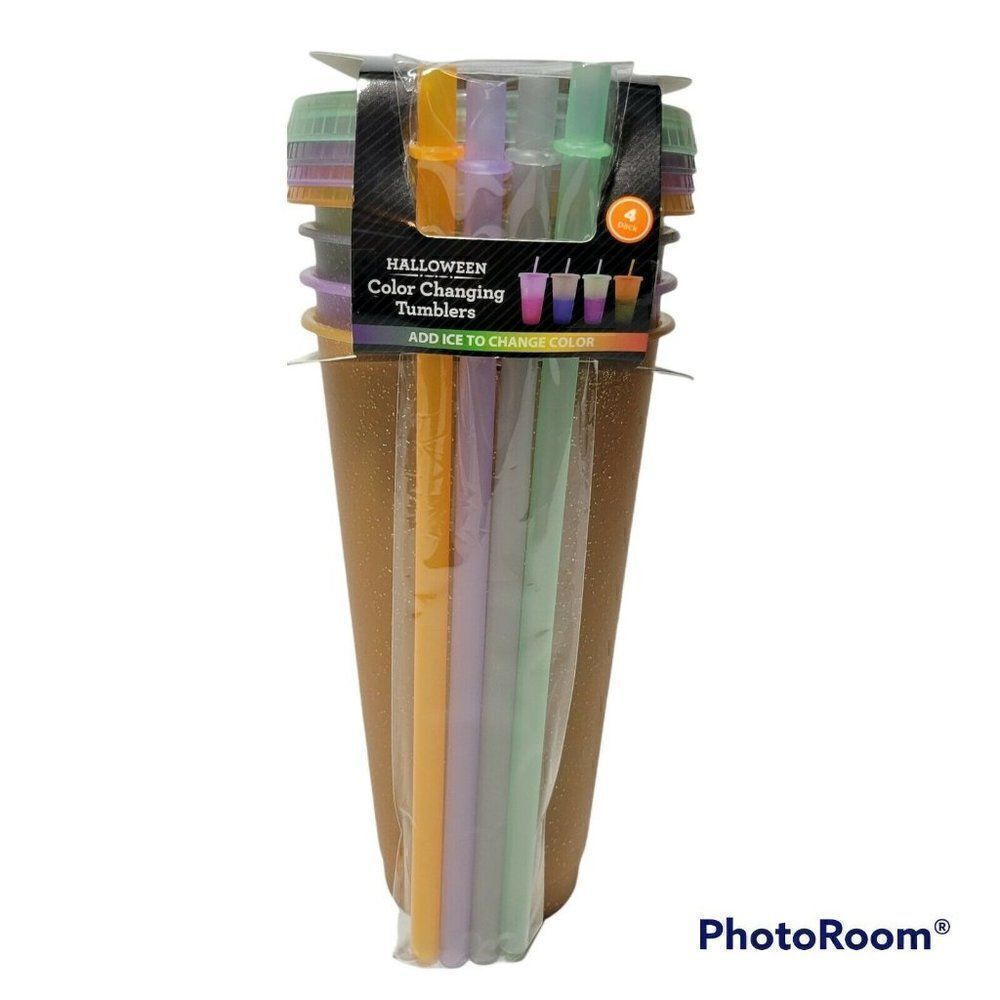 Way‎ to Celebrate Color Changing Tumbler Cups Reusable 4-Pack 25 Oz Beverage NWT